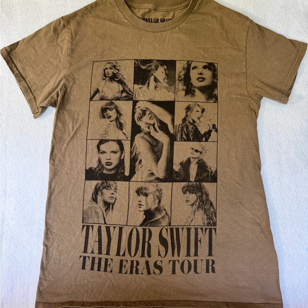 Taylor Swift Shirt Women's S Taupe Olive The Eras Tour 2023 2024 Graphic Concert